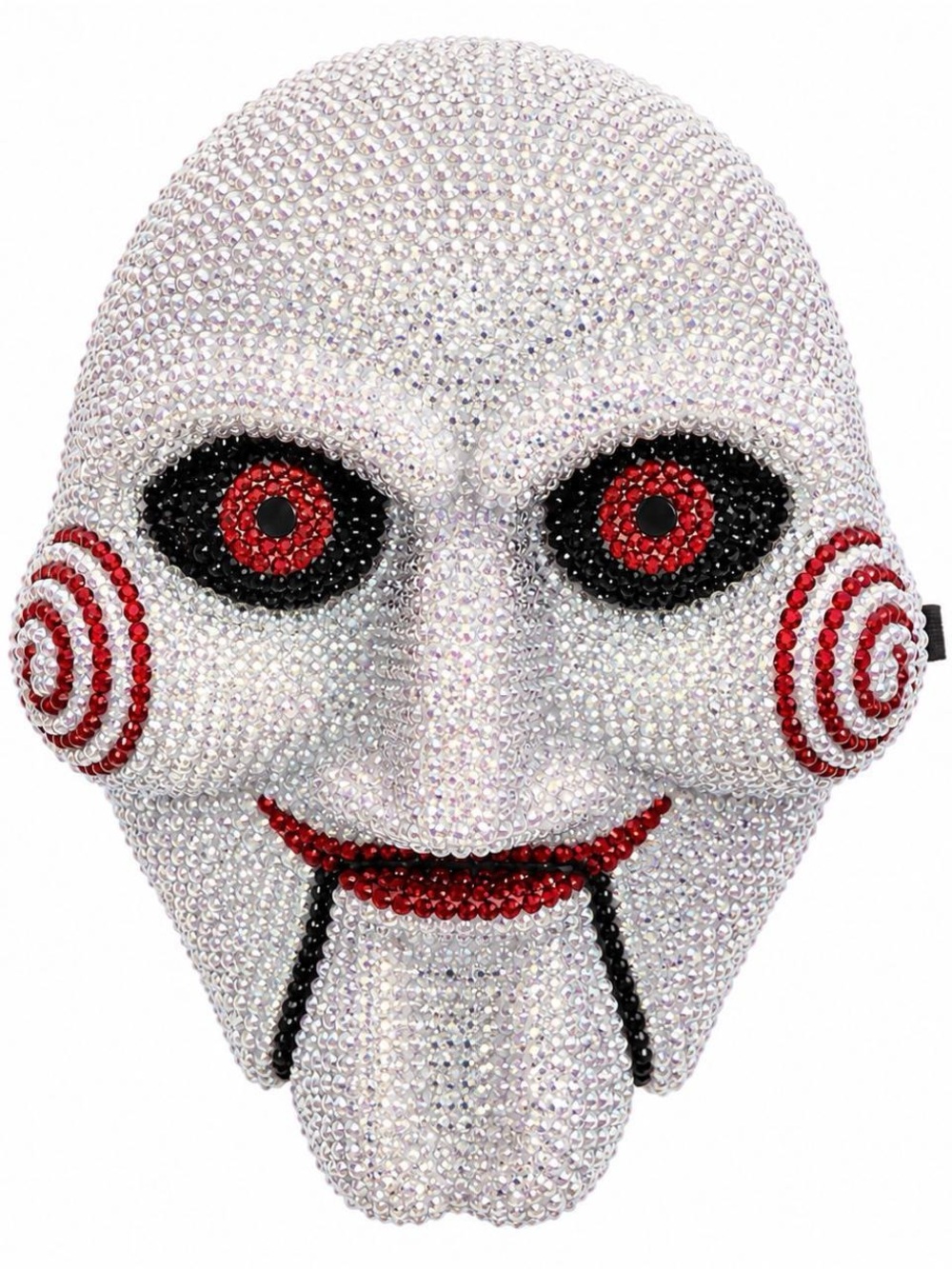 Rhinestone Sparkly Crystal AB Iridescent Jigsaw Mask Horror Halloween New